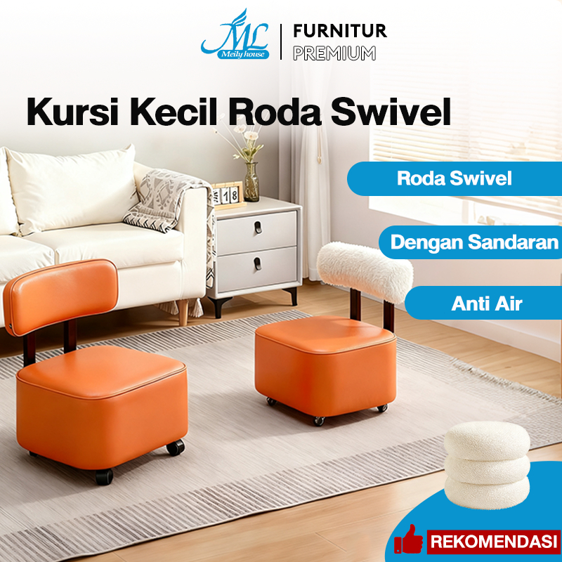 Oranye Bangku Dengan Roda Busa Kursi Empuk Kursi Minimalis Roda Kursi Multifungsi Kursi Meja Kursi A