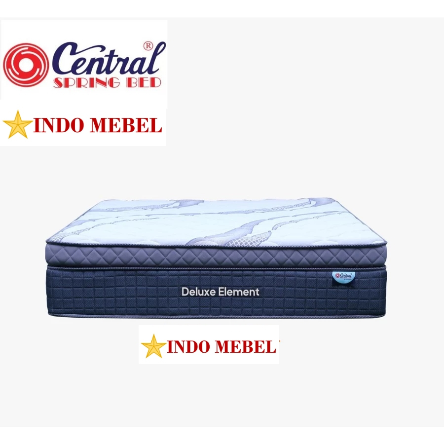Kasur Springbed Central Deluxe Element Pillow Top Euro ( Matras Only ) Promo Murah Ready Makassar