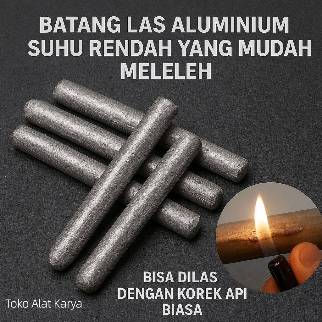 3Pcs Batang Las PATRI ALUMINIUM TPB Tambal Panci Besi Timah Suhu Rendah Dibakar Lilin Timah Bakar Ko