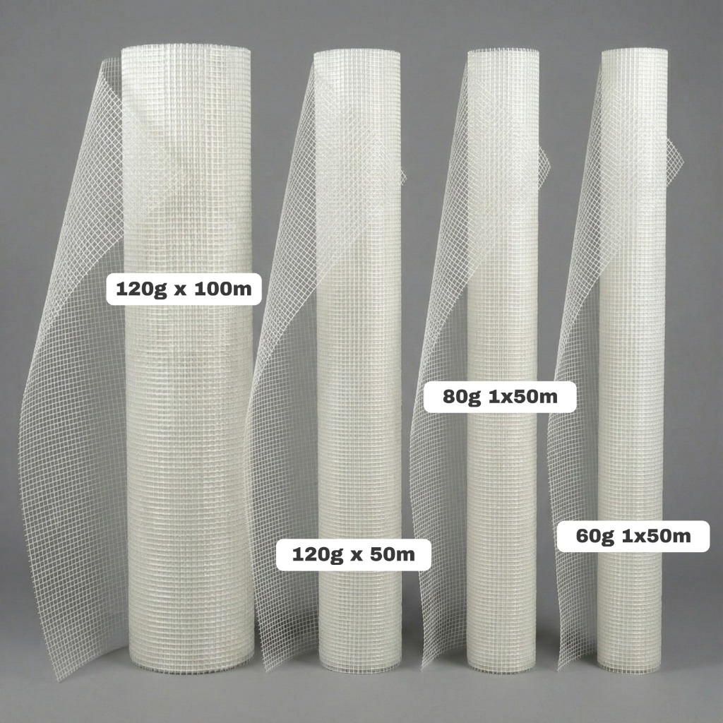 Fiberglass Matt waterproofing / kawat fiberglass polyester 120gsm 50m dan 100m (woven roving fibergl