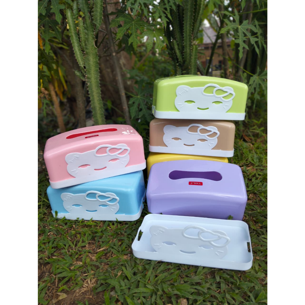 Tempat Kotak Tissue Hello Kitty - Box Tisu Karakter Segi