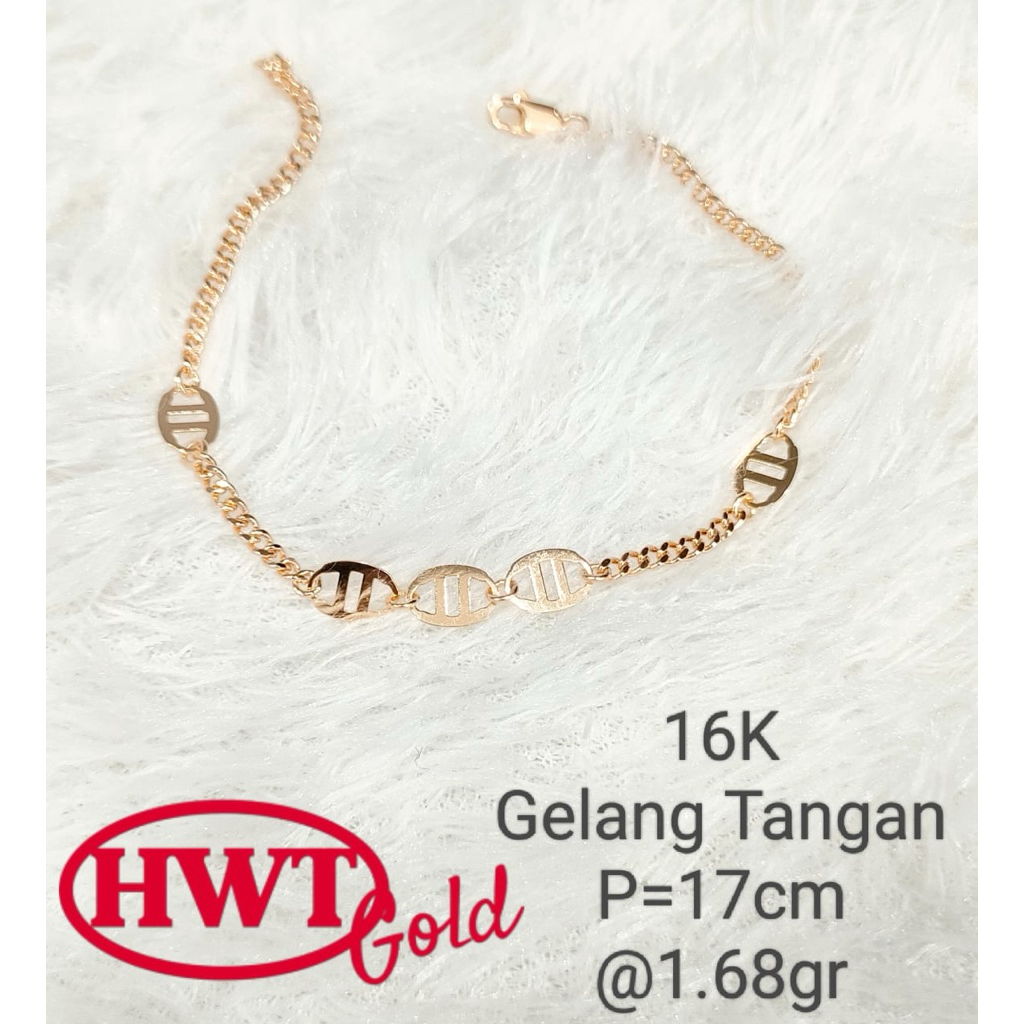 Gelang fancy variasi CD mix cuban emas 16k 700 70%