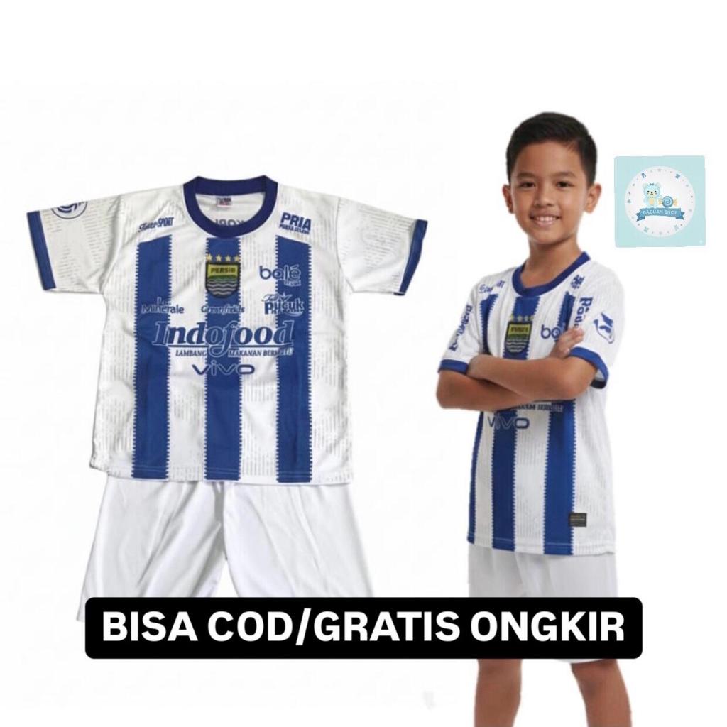 COD / SETELAN BAJU BOLA ANAK TERBARU 2025 PERSIB BANDUNG PUTIH / SET BAJU BOLA ANAK LAKI LAKI MOTIF 