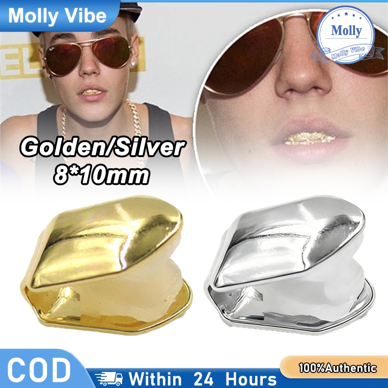Grillz Gigi Tunggal Hip Hop - Gigi Emas Palsu Lapis Emas, Aksesoris Removable
