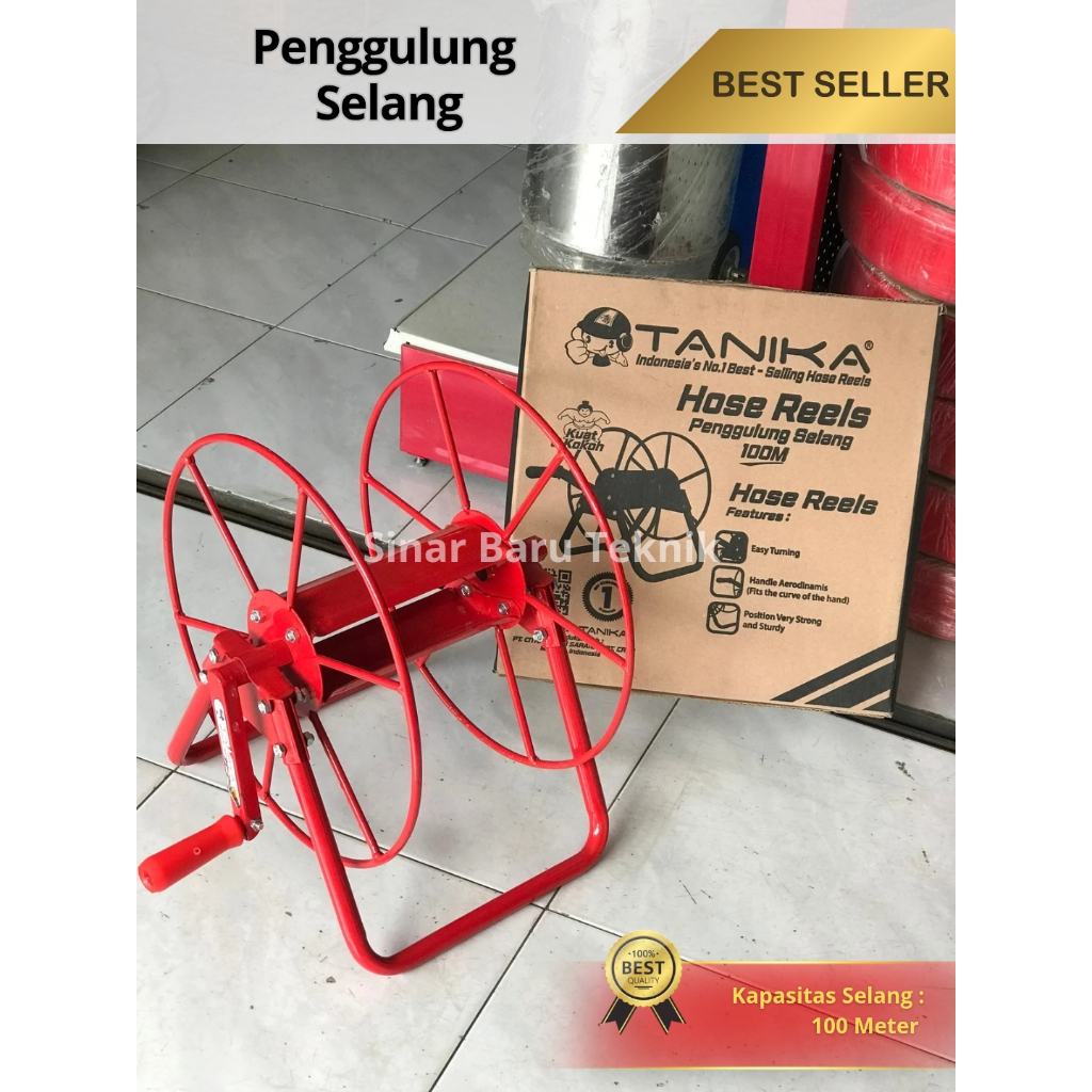 GULUNGAN SELANG / HOSE RELLS ORIGINAL TANIKA 100 METER - Alat Roll Selang