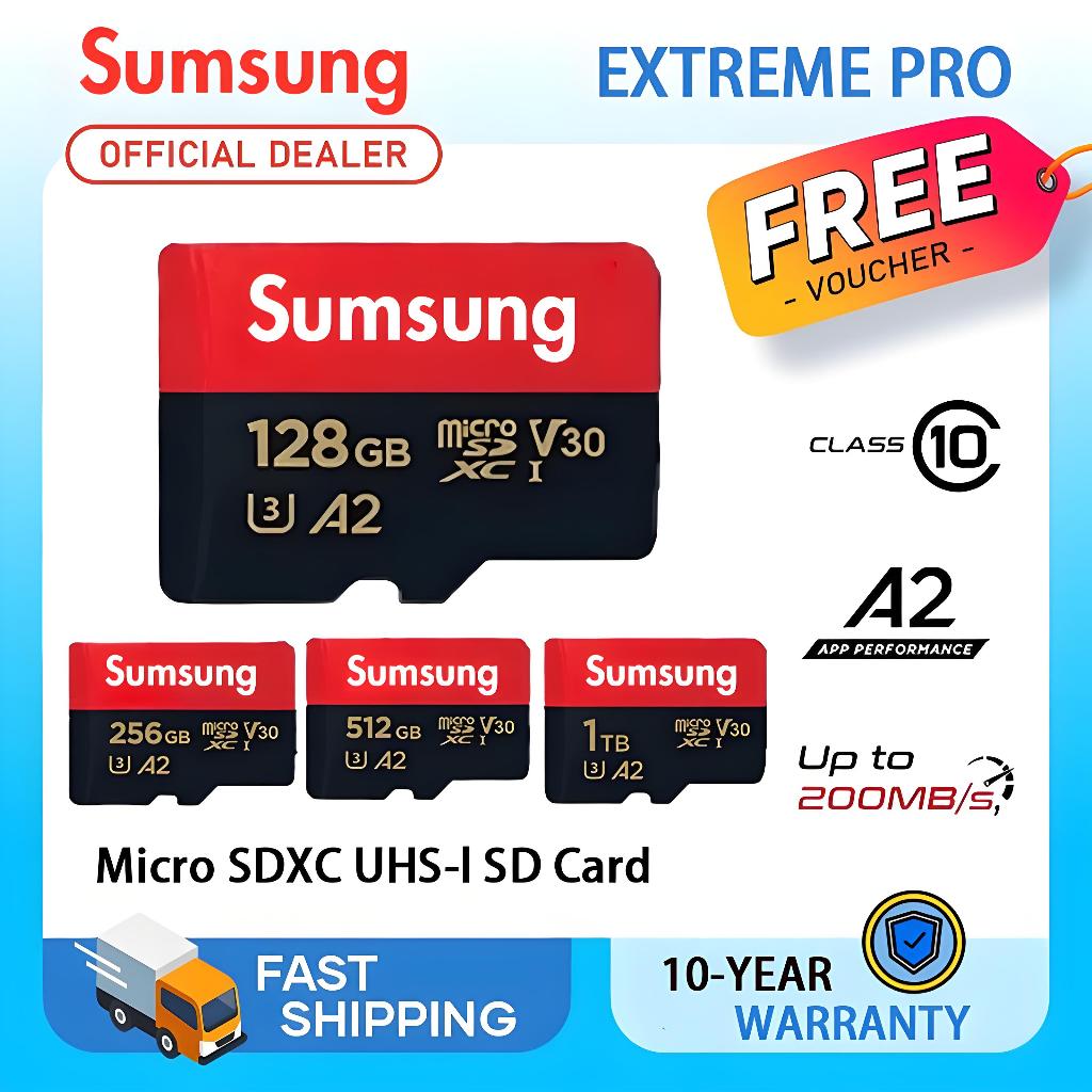 Micro sd smsung 256/512GB/1TB/2TB Kartu Memori 200MB/S Ultra Microsd SD Micro SDHC Class 10 Memory T