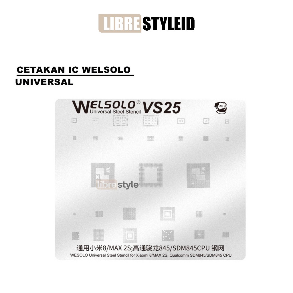 Cetakan IC Welsolo VS25 Original – Untuk Xiaomi Mi8 / Mi Max 2S CPU Stencil