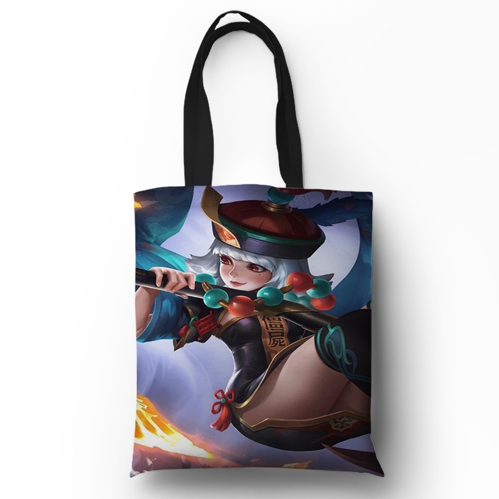 Tote Bag Full Print Bahan Kanvas Waterproof Pria Wanita Motif Ruby MLBB Mobile Legend