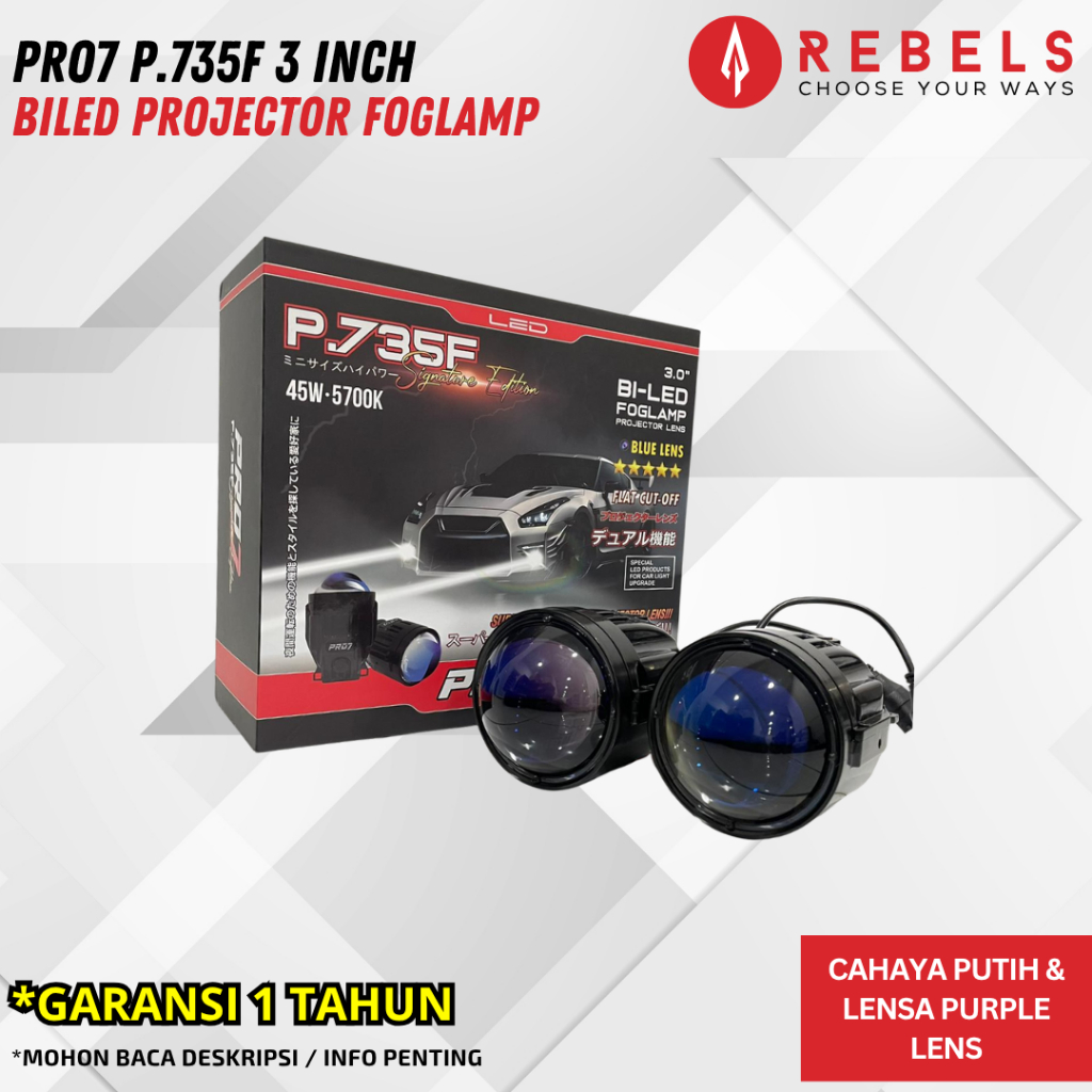 PRO7 P735F SE FOGLAMP BILED UKURAN 3 INCH UNTUK MOBIL