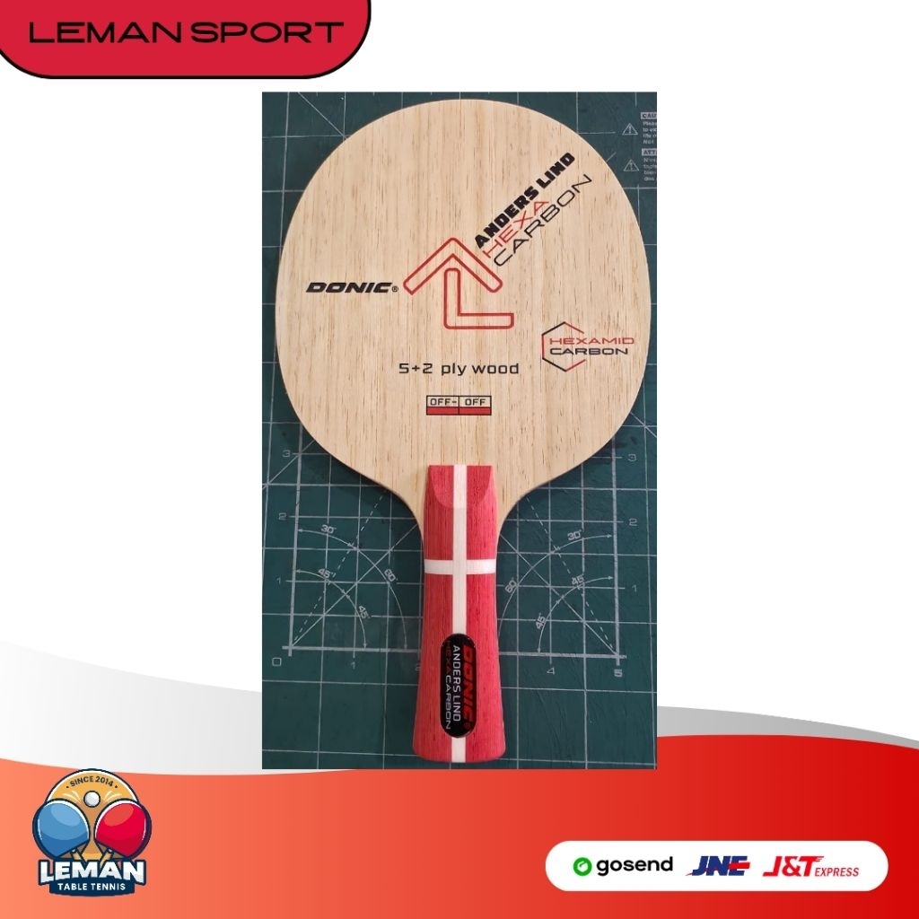 Kayu Donic Anders Lind Hexa Carbon Handle FL / Bet Pingpong Tenis Meja (BEKAS)