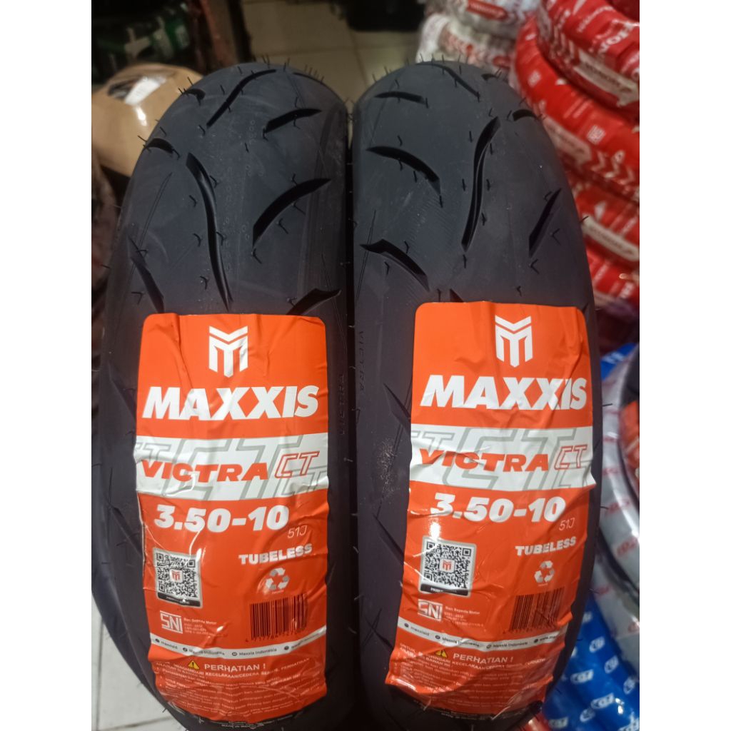 BAN MOTOR MAXXIS 350-10 / 3.50-10 VICTRA CT 3.50-10, 110/70-12 , 120/70-12 , 130/70-12 TUBELESS RING