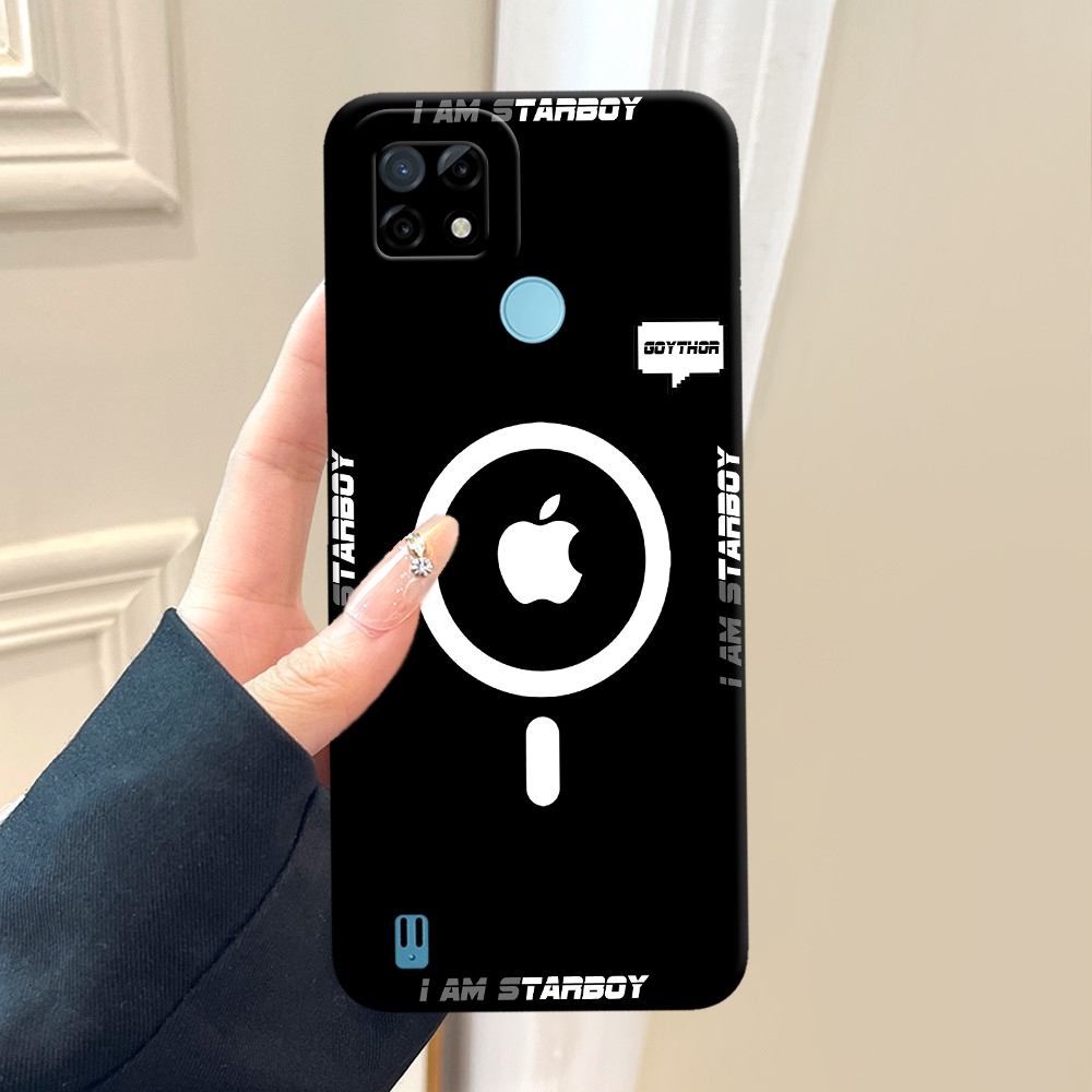 Premium Casing Hp Untuk REALME C21 / C21Y Desain MAGSAFE RING IPHONE - Case Silikon Softcase Trendi 