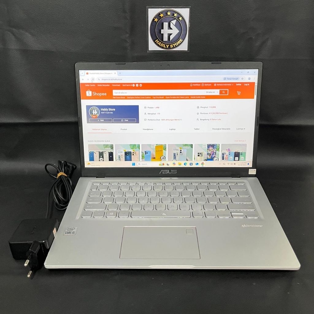 LAPTOP ASUS VIVOBOOK X415JA_A416JA CORE i5 1035G1 8GB SSD 256GB 14INCH SECOND BERGARANSI