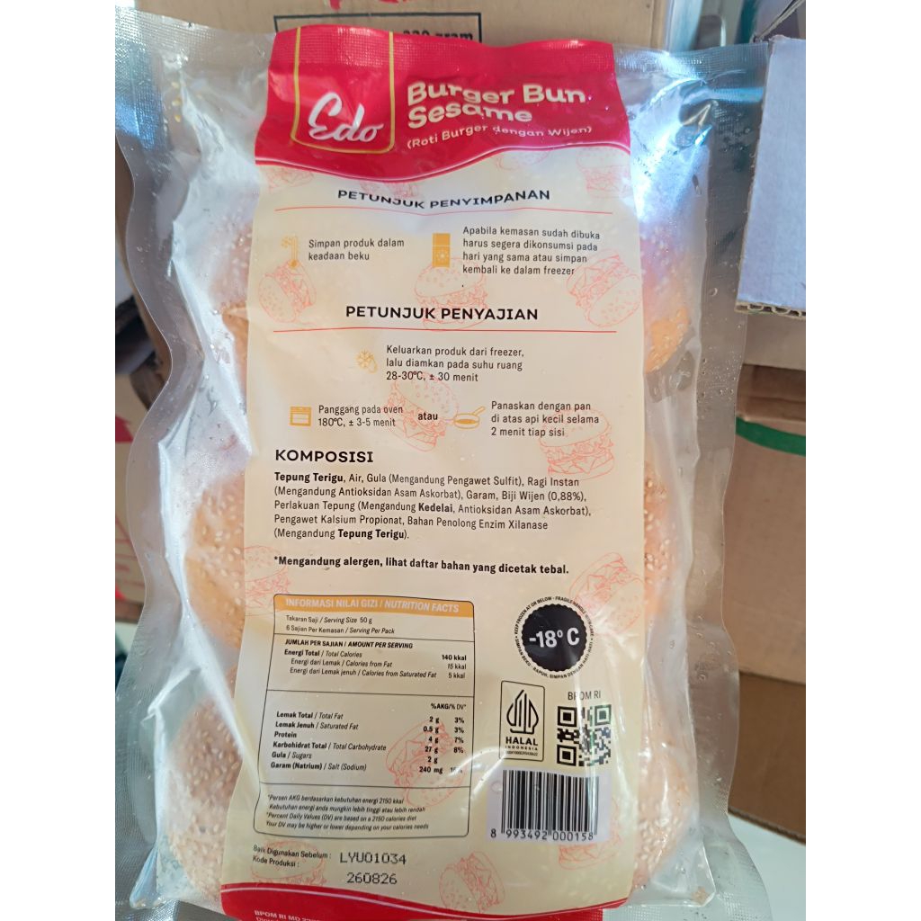 EDO BURGER / BURGER BUN / ISI 6 / ROTI BURGER WIJEN