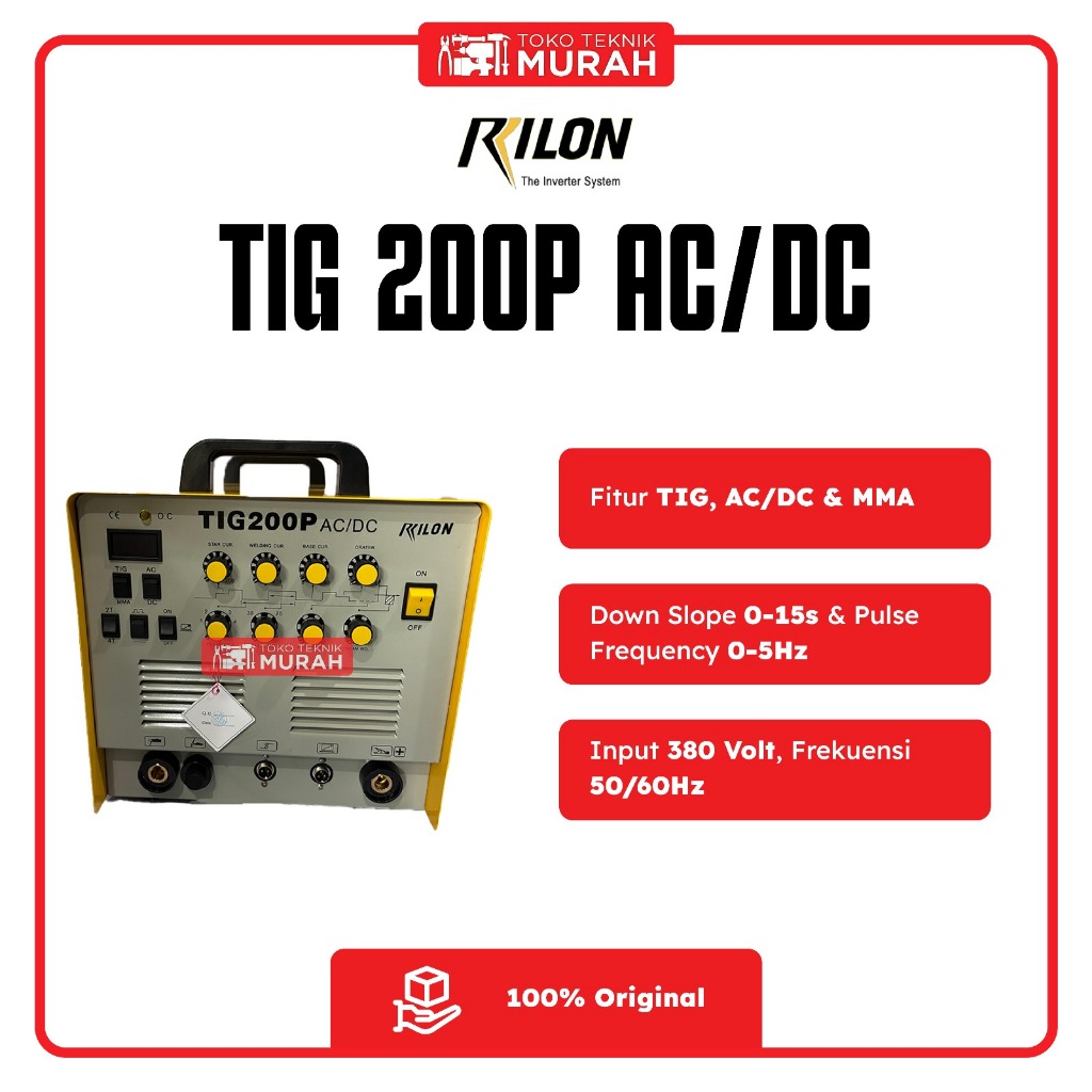 Rilon TIG200P MESIN LAS ARGON RILLON ALLUMUNIUM RILLON TIG-200P / RILLON TIG 200 P ACDC RILLON