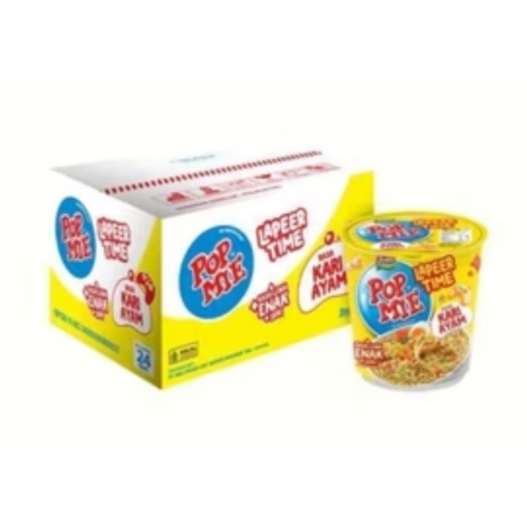 Pop Mie Popmie Lapar Time Kuah Rasa Kari Ayam  1 dus isi 24 pcs
