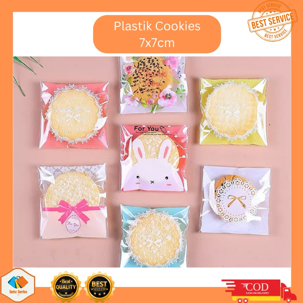 S031 50 Pcs Plastik Cookies 7x7 Cm Plastik Kue Kering Opp Motif Plastik Motif Plastik Permen kantong