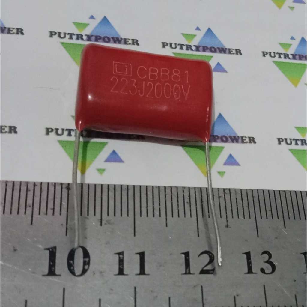 CBB81 223J2000V 20mm 223J 2KV 22nf 22n 2000v MILAR kapasirptor 223 2kv mylar capacitor MERAH