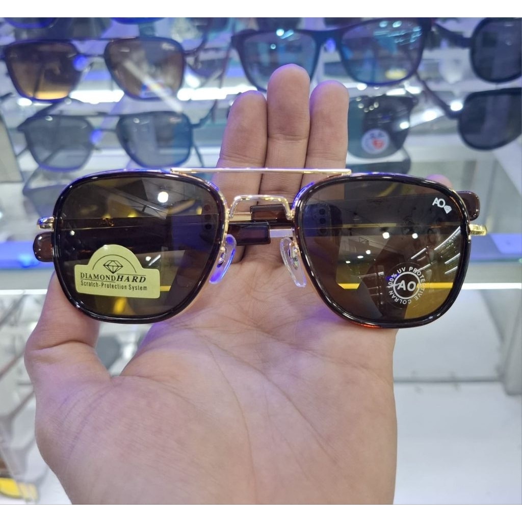 kacamata pria AO diamond hard kaca asli antisilau