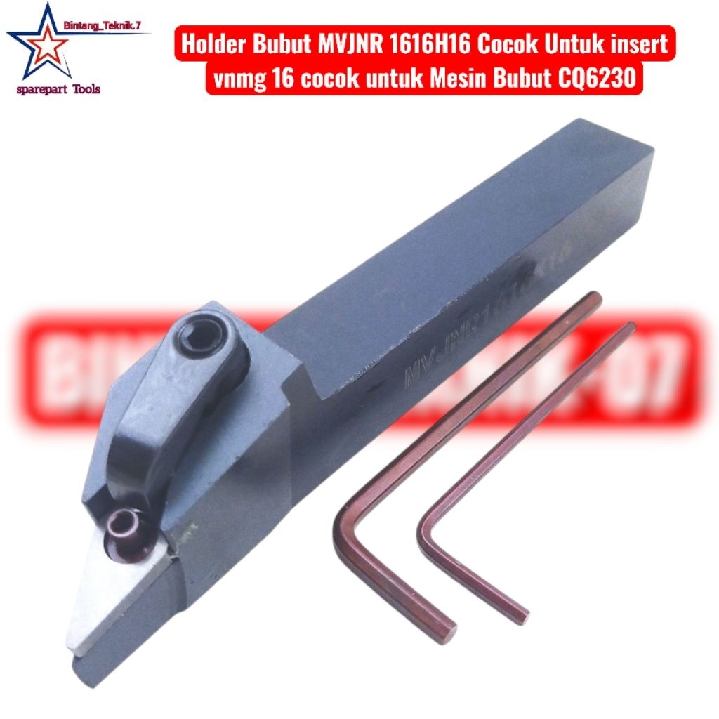 Holder Bubut MVJNR 1616H16 Cocok Untuk Mesin Bubut CQ6230 Tanpa Insert