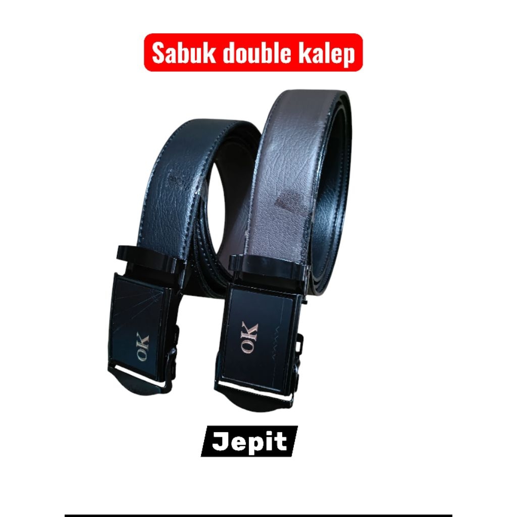 Sabuk kulep jepit Sabuk kulit jepit Pria Sabuk Sabuk kulit Pria model jepit Sabuk Sabuk kalep fashio