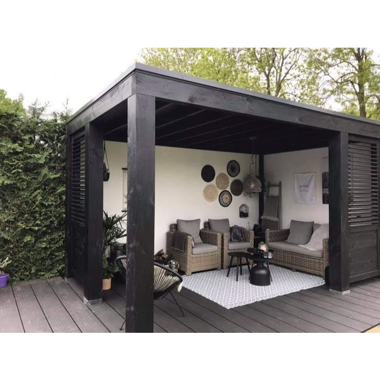 gazebo kayu jati minimalis / gazebo taman kayu jati minimalis modern / gazebo pargola taman minimali