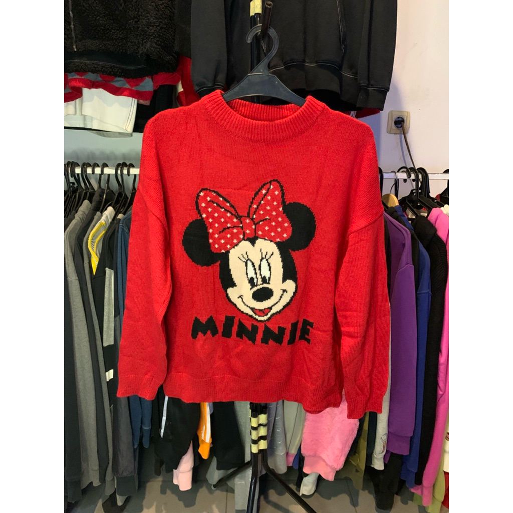 sweater rajut minnie disney//knitwear motif//rajut karakter