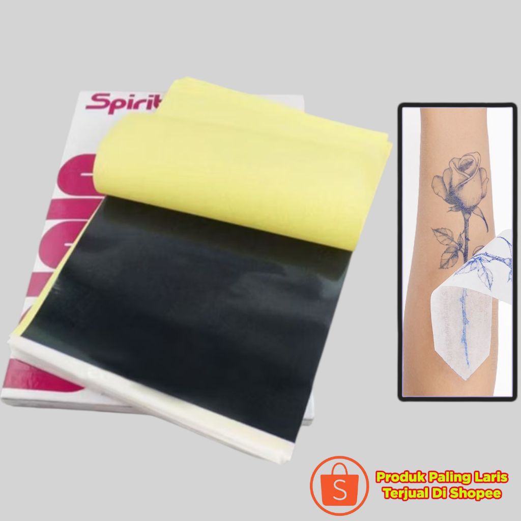 1 Lembar 4 Lapis Kertas karbon tato - kertas transfer tattoo stencil - kertas untuk mentransfer gamb