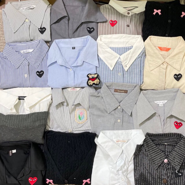 Kemeja Play CDG NEW | kemeja salur wanita