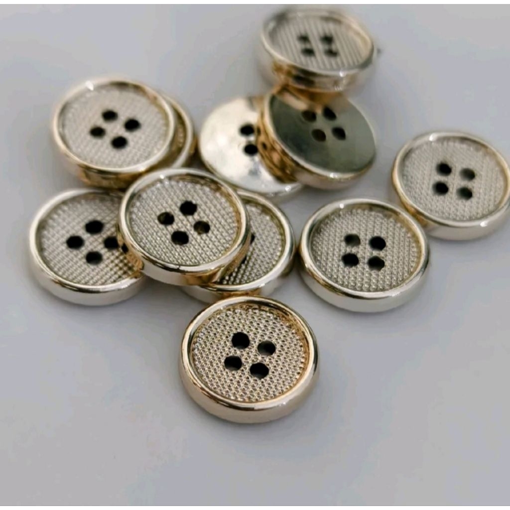 kancing hias baju warna gold emas dan perak kancing baju 2 lubang terbaru