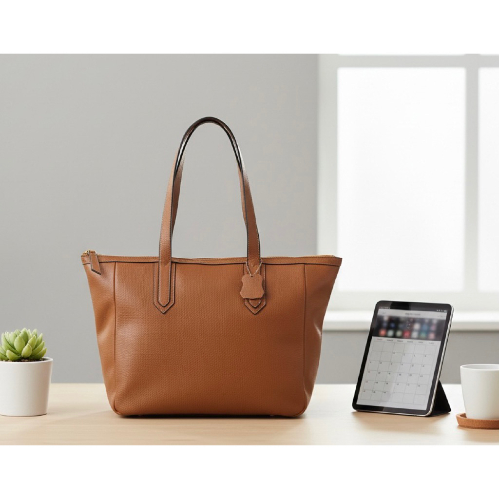 tas wanita bahan kulit asli. totte bag pocil