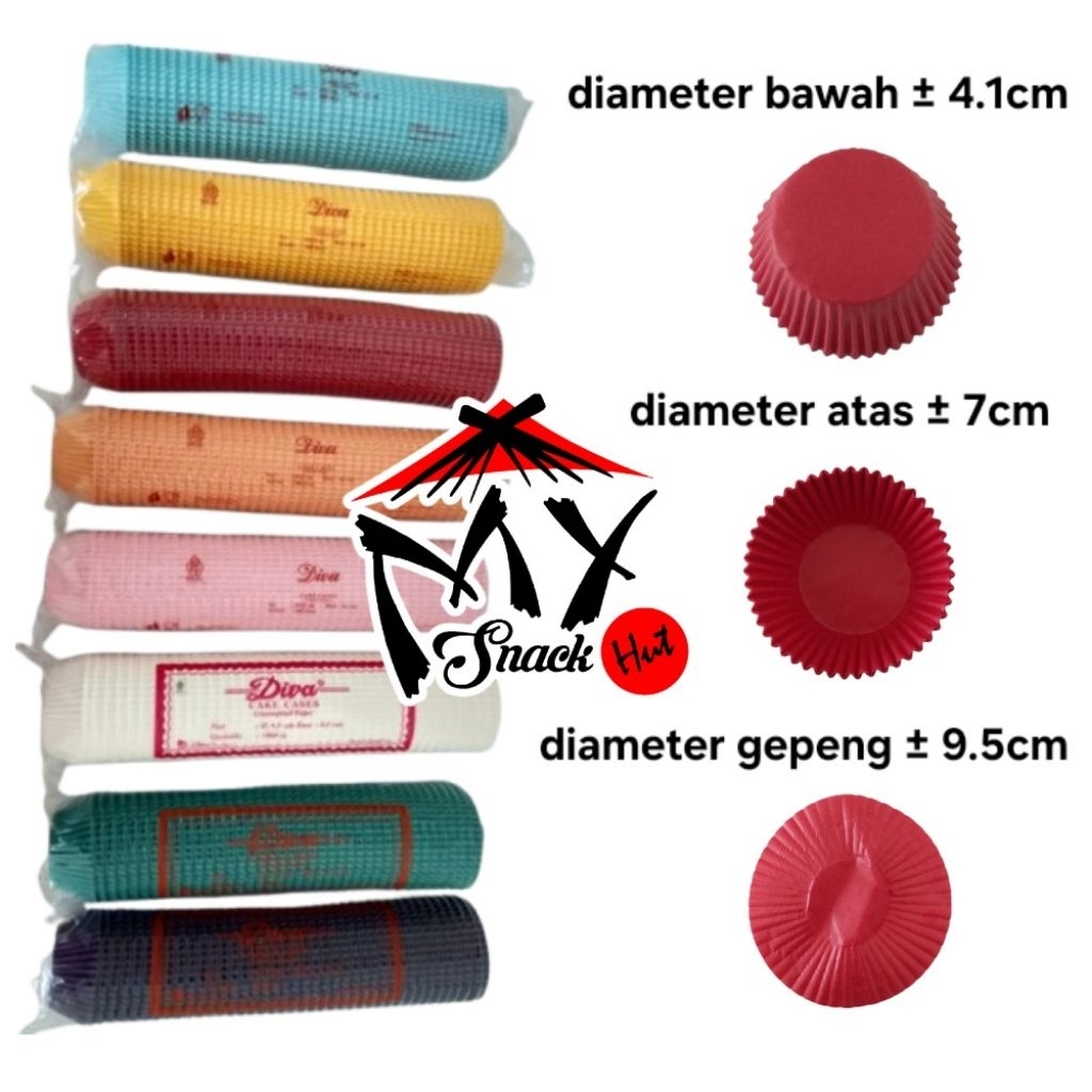 CUP DIVA 9.5 SLOP 1000 LEMBAR KAP KERTAS KUE BOLU KAP CAKE CUPCAKE MUFFIN MUFIN MAFIN OVEN KUKUS