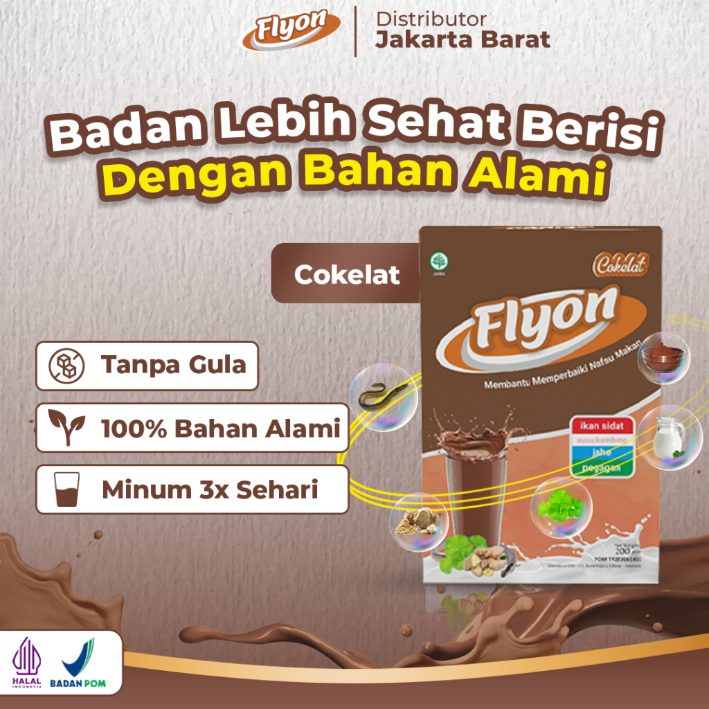 Original Susu Flyon COKLAT Susu Penggemuk Badan Penambah Nafsu Makan Original Vitamin Penggemuk