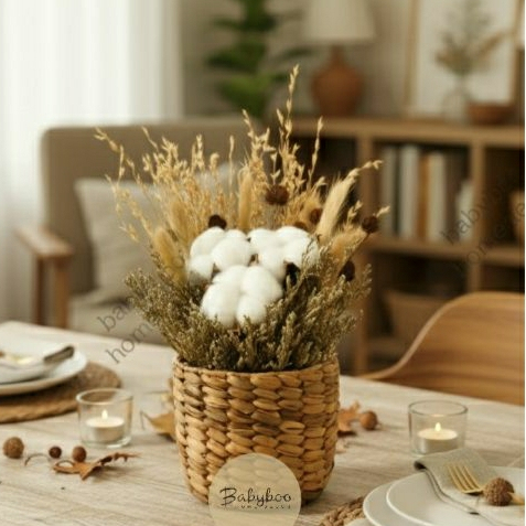 rangkaian bunga kering pot soft opening Bandung dried flower arrangement bujet bouquet wisuda hadiah