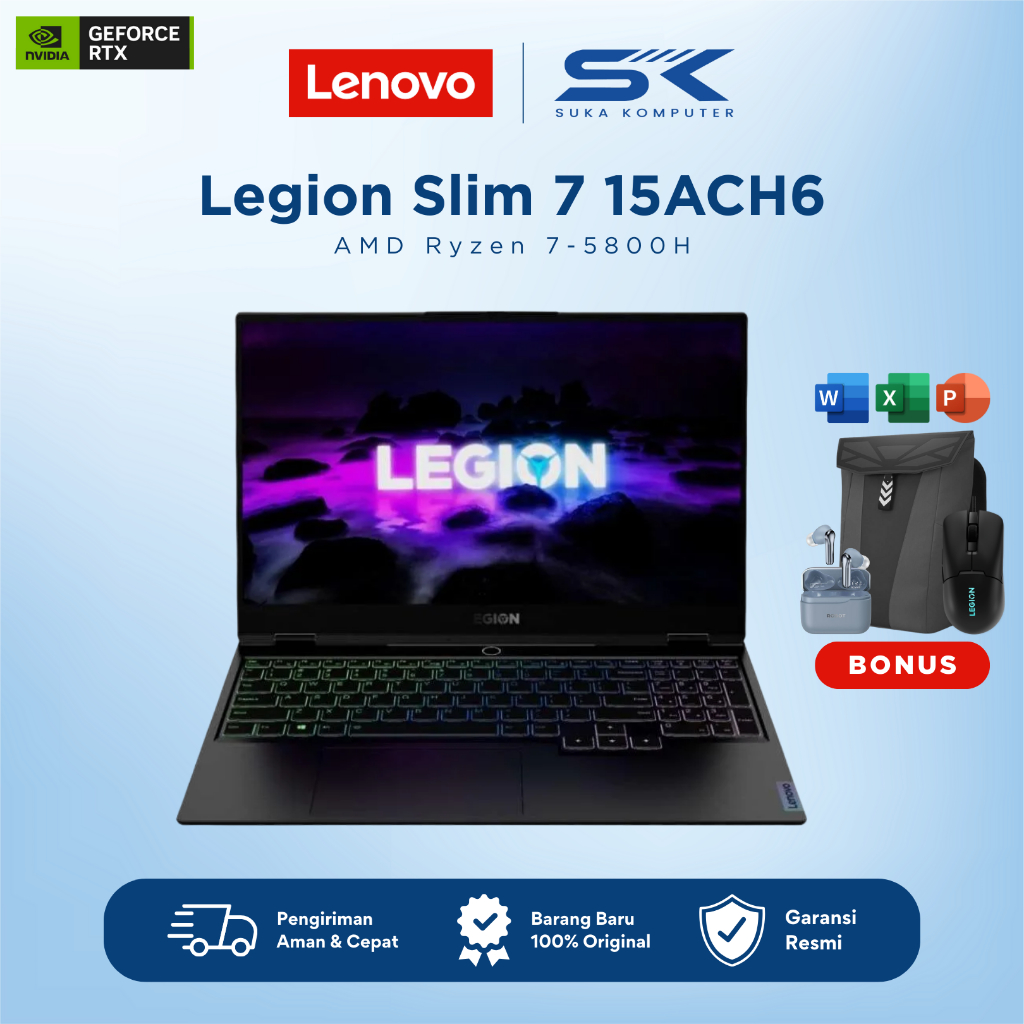 Lenovo Legion Slim 7-15ACH6 /RTX3050Ti/AMD Ryzen 7-5800H/16GB/512GB SSD