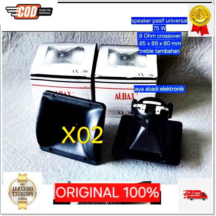 X02 SPEAKER ORI 100% KOTAK 7.5CM WALET AKTIP PASIF ORI 100% ACR AIRROW ARROW PIEZO AUDAX TWEETER SUA