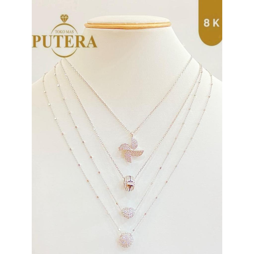 kalung putih emas asli wanita perhiasan terbaru