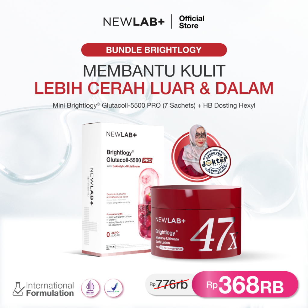 NEWLAB Bundling 1 Jar Brightlogy Intensive Power Brightening Lotion 1% Hexyl & 1 Box Mini GlutaColl-