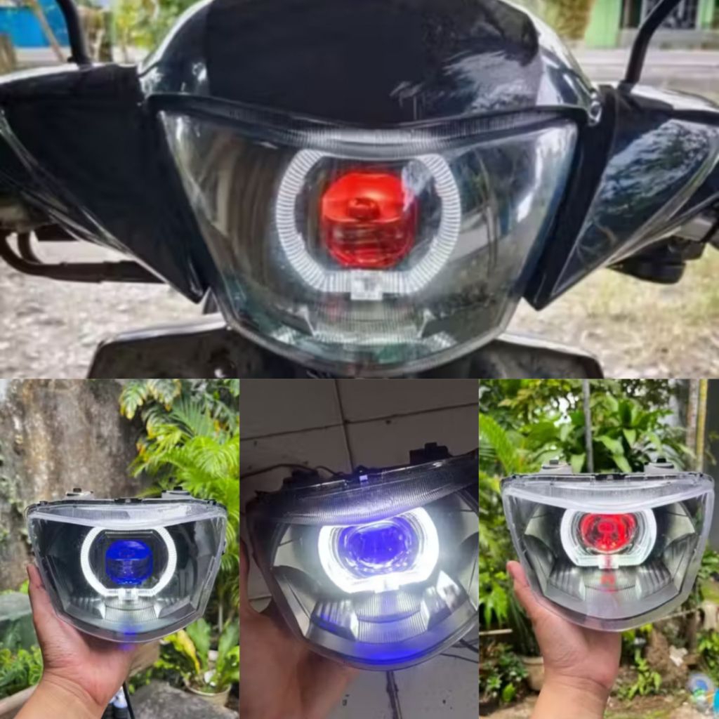 Reflektor Lampu Depan Custom Biled  3.5 inc Mio j Mio Gt Lampu Variasi Biled Mio Mio Gt Cahaya Teran