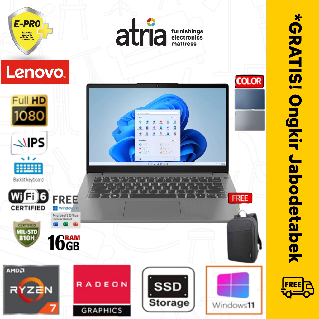 Laptop Lenovo AMD Ryzen 7 5825U RAM 16GB SSD 512GB Radeon Graphics Windows 11