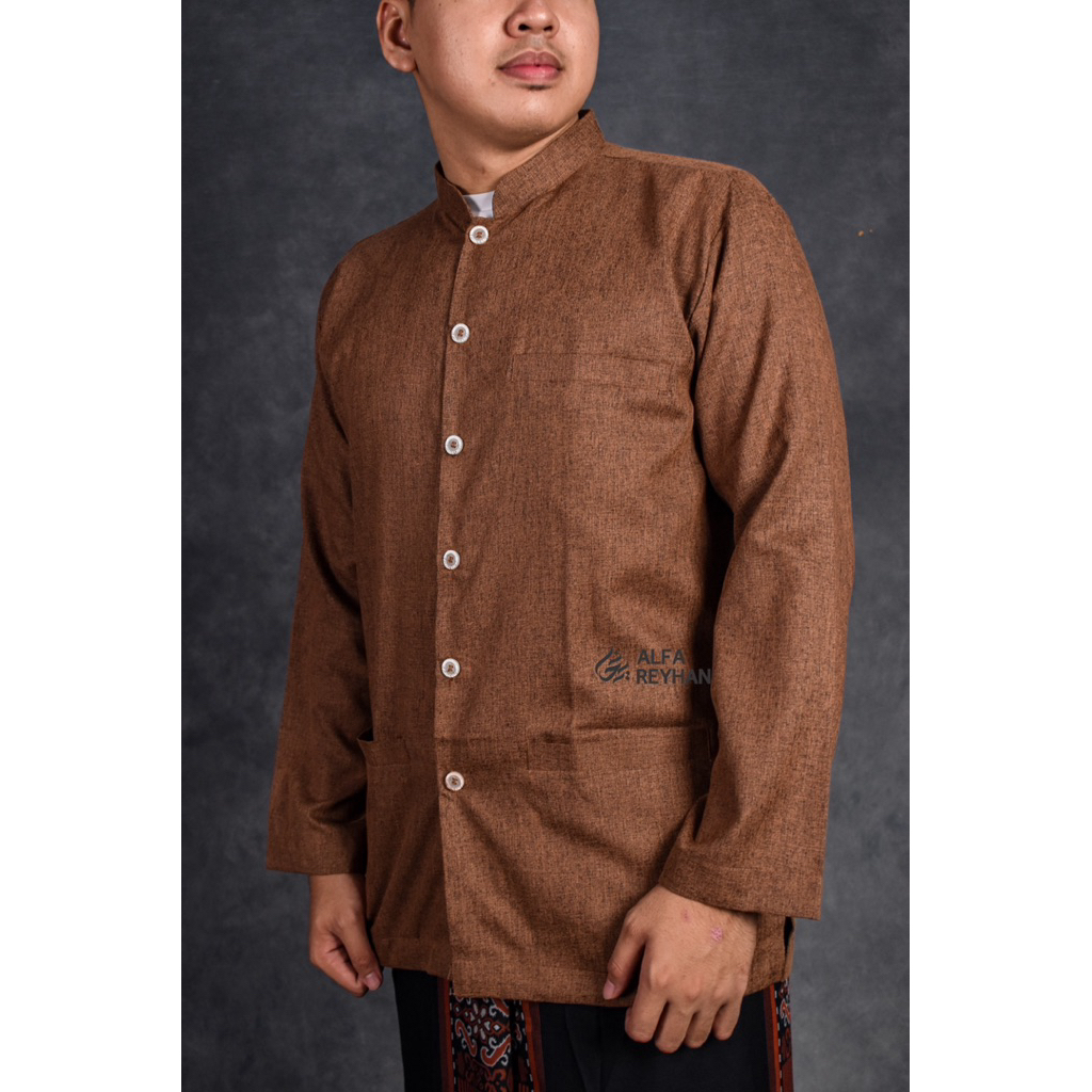 Baju Koko Pria Katun Madinah | Koko Katun Madinah kerah Sangha Alfareyhan