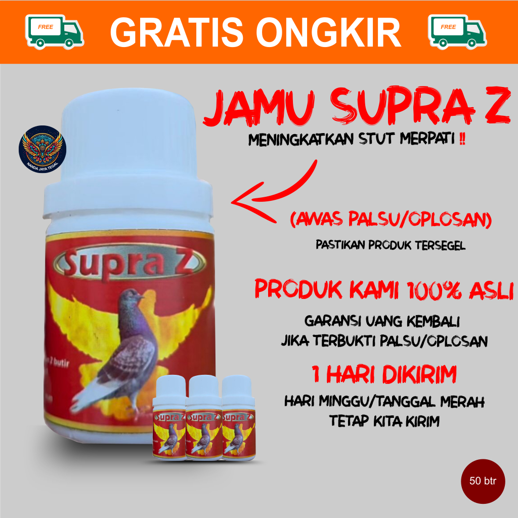 supra z pills merpati jamu herbal terbaru baron isi 50 butir