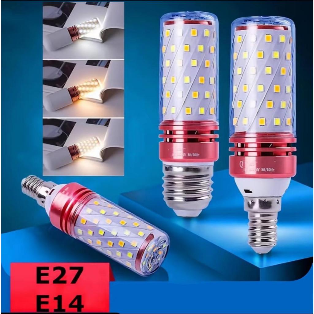 Lampu Bohlam Jagung 3 Warna LED Candle 12W - Lampu LED 3 Warna 12W E27 Putar Stainless