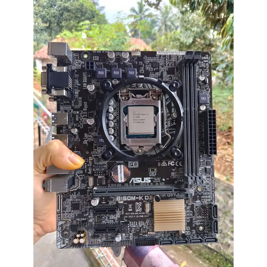 mobo asus B150m suport gen 6 & 7 procesor i5 6500 3.2Ghz siap Gaming