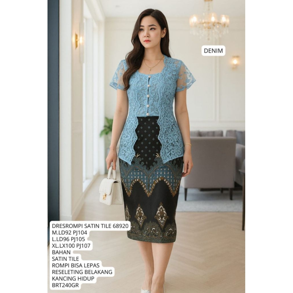 DRES ROMPI SATIN TILE 68920 / DRES KEBAYA