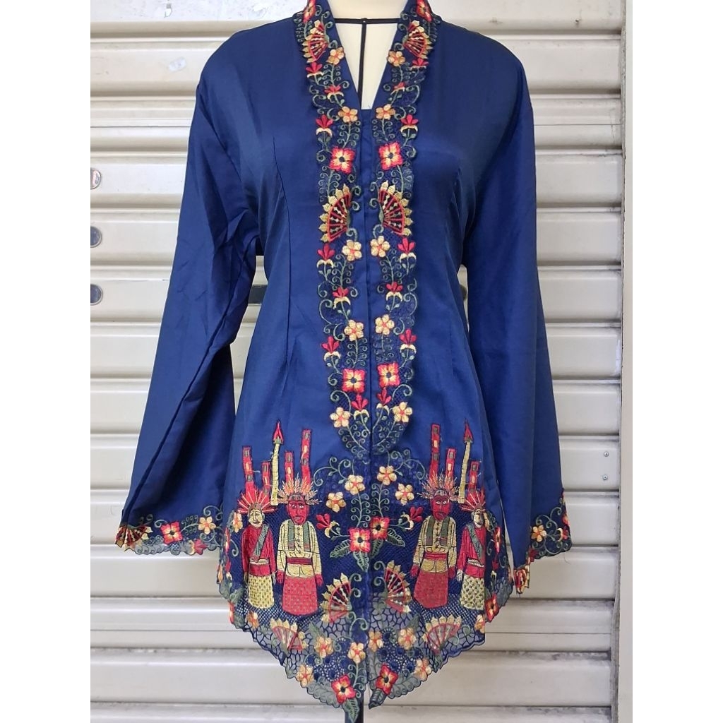 Atasan Kebaya Encim Modern//Kebaya Encim Betawi Motif Ondel-Ondel//Kebaya Encim Tradisional// Bahan 