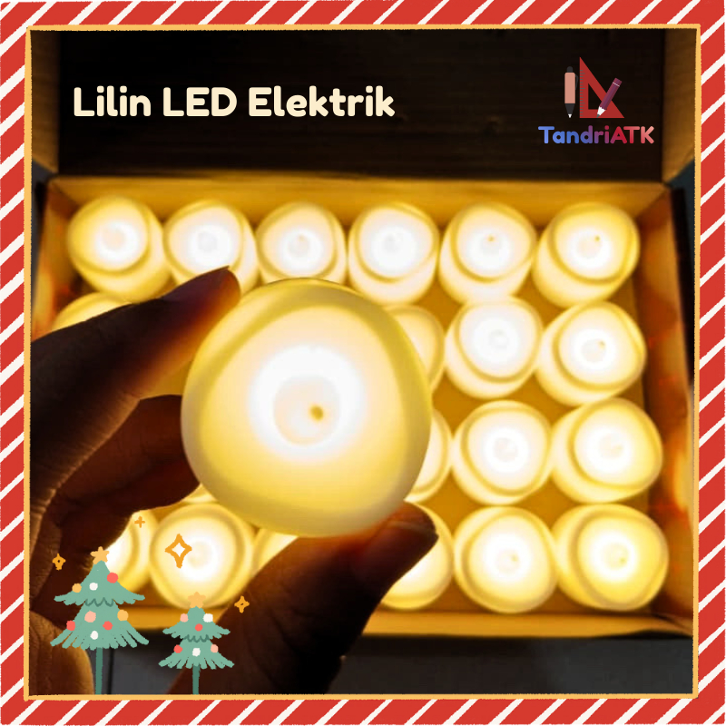 [1 BOX ISI 24 PCS] Lilin LED Kuning Premium Lilin Natal Lampu Elektrik Kuning Warm White Termasuk Ba