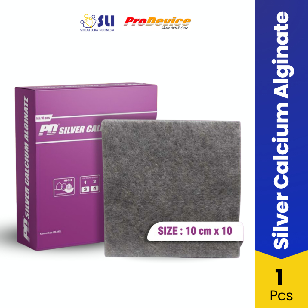 SILVER CALCIUM ALGINATE 10CM X 10CM - PRODEVICE | BALUTAN UNTUK LUKA INFEKSI