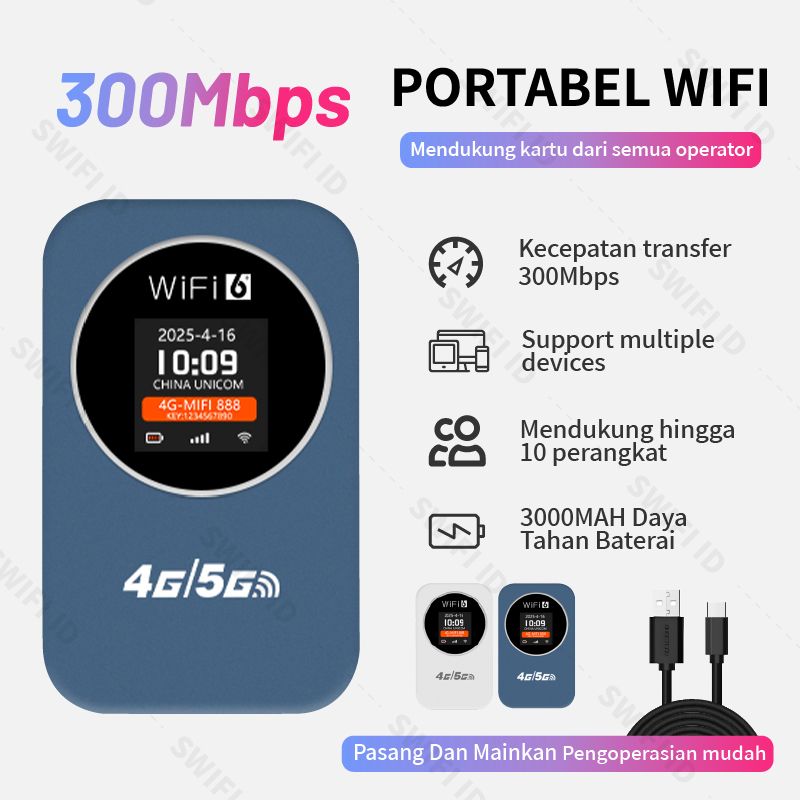 M32 pocket Wifi 4G/5G All Operator Wifi Portable 300M HighSpeed internet Wi-Fi Sharing Hingga 10 Pen