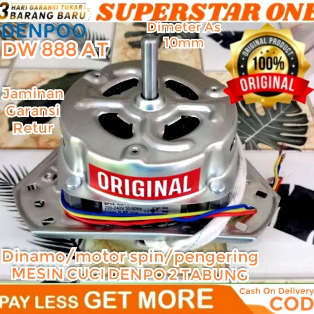 Motor spin mesin cuci denpoo DW-888 AT/DW 888 AT/DINAMO PENGERING